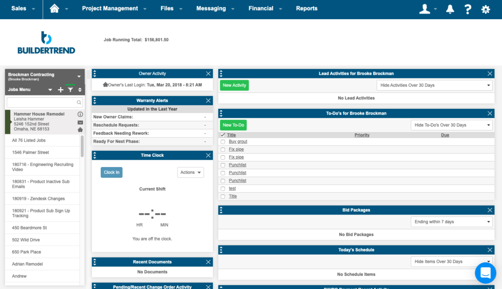 Buildertrend construction project management app & software