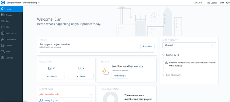 plan grid app dashboard