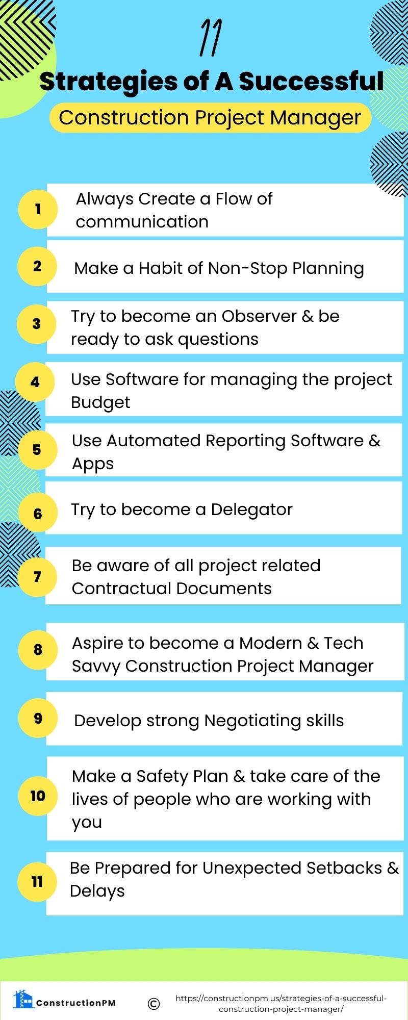 11 Strategies of A Successful Construction Project Manager