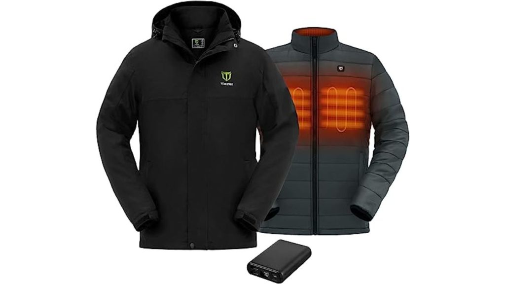 TideWe Men’s 3-in-1 Heated Jacket with Battery Pack - Best 3-in-1 Construction Heated Jacket 
